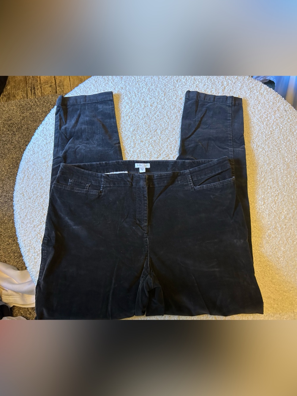 J. Jill Straight-Leg Corduroy Pants in Black